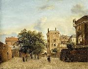 Jan van der Heyden View of a Small Town Square Sweden oil painting artist